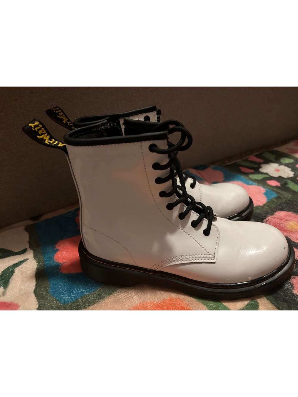 Dr. Martens White Leather Combat Boots Size 6 US / 37 EU